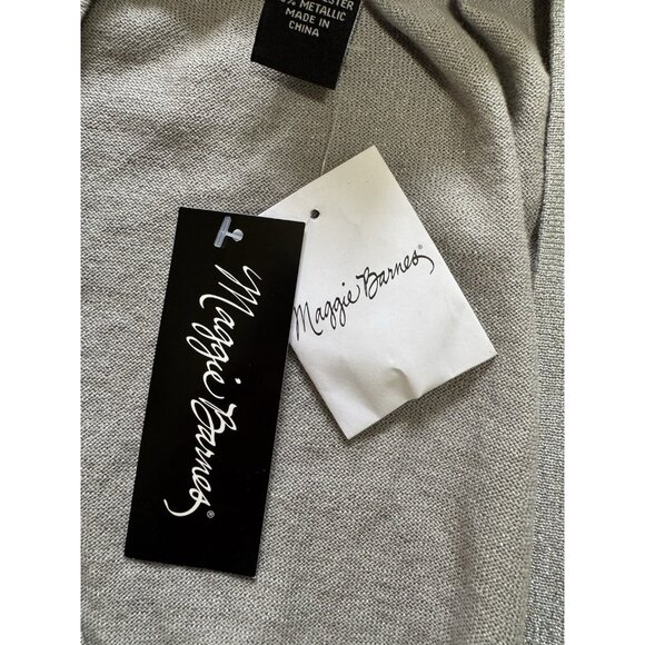 Maggie Barnes Sz 3X Flowy Open Cardigan Sweater‎ One Button Metallic Classic NWT - Picture 10 of 13